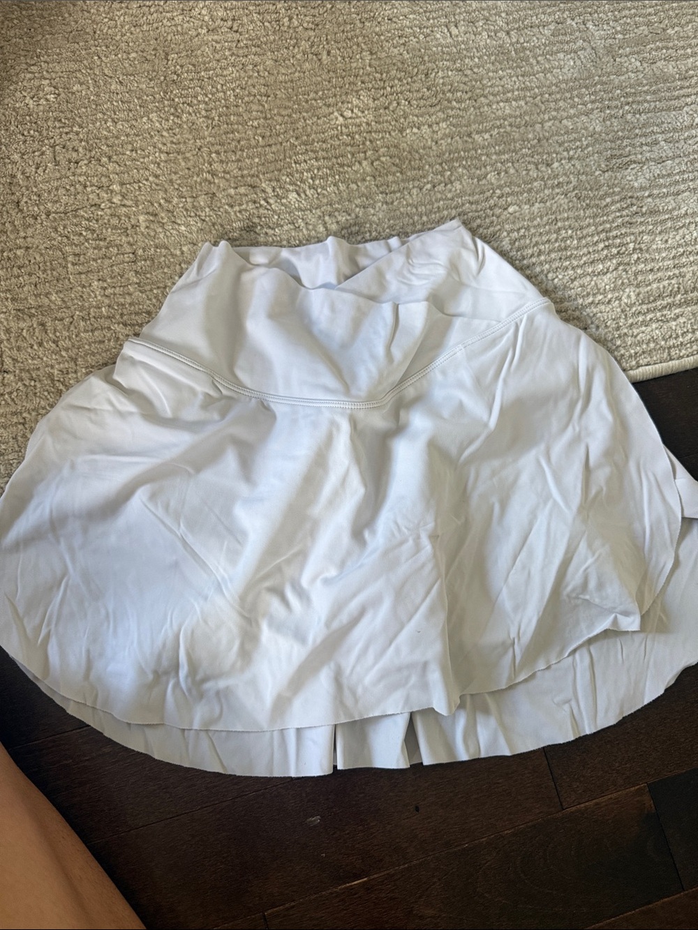 HALARA White Circle Skater Skirt with Built-In Shorts